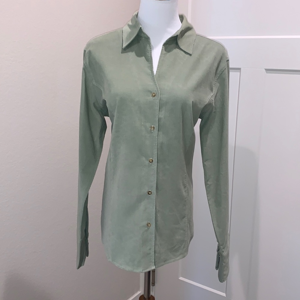 NWT Harvé Bernard Corduroy Blouse